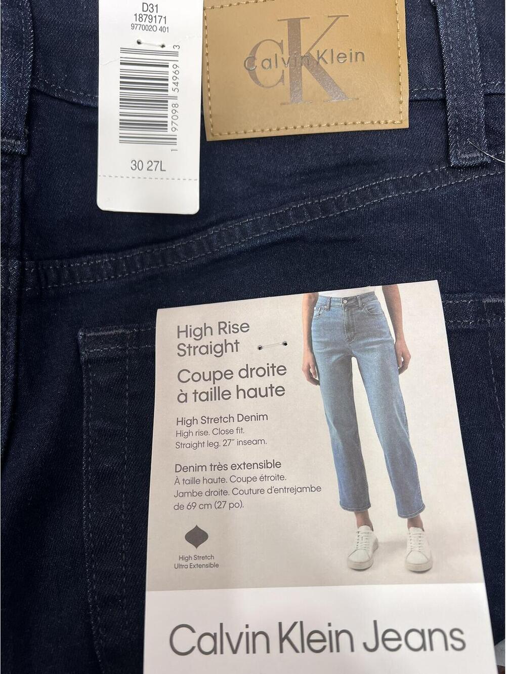 NWT Calvin Klein High Rise Jeans Women Size 30 x 27